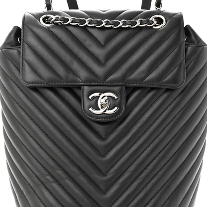 Chanel Lambskin Chevron Quilted Small Urban Spirit Backpack Black 8 of 10