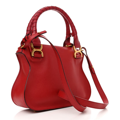 Chloe Calfskin Small Marcie Satchel Dahlia Red 3 of 10