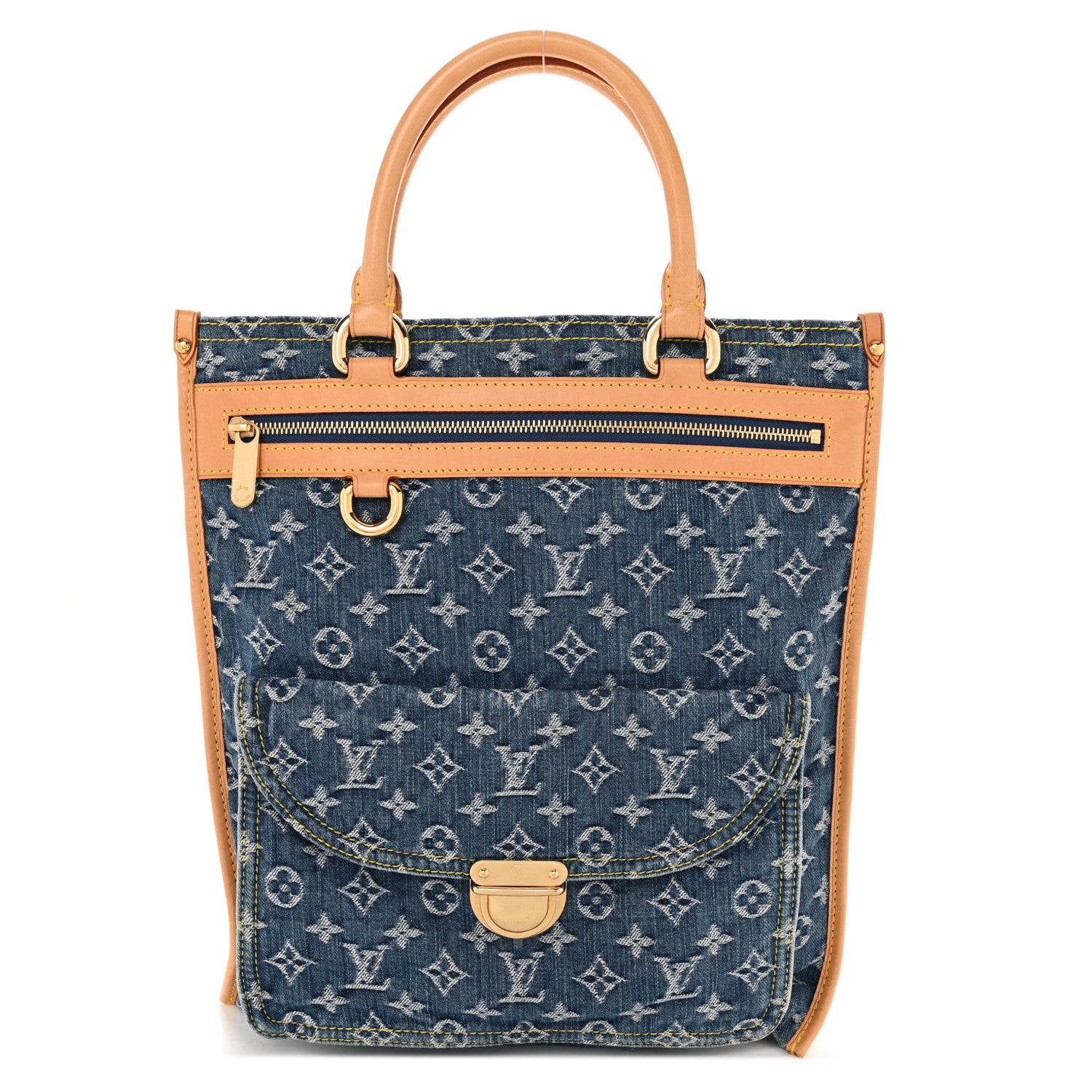 Louis Vuitton Monogram Denim Sac Plat Blue 1 of 13