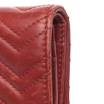 Gucci Calfskin Matelasse GG Marmont Card Case Wallet Hibiscus Red 14 of 15