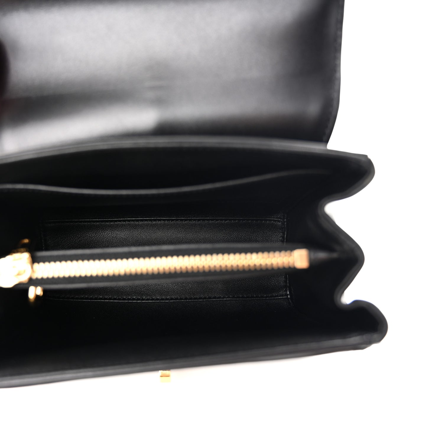 Satinated Calfskin Mini 16 Top Handle Bag Black