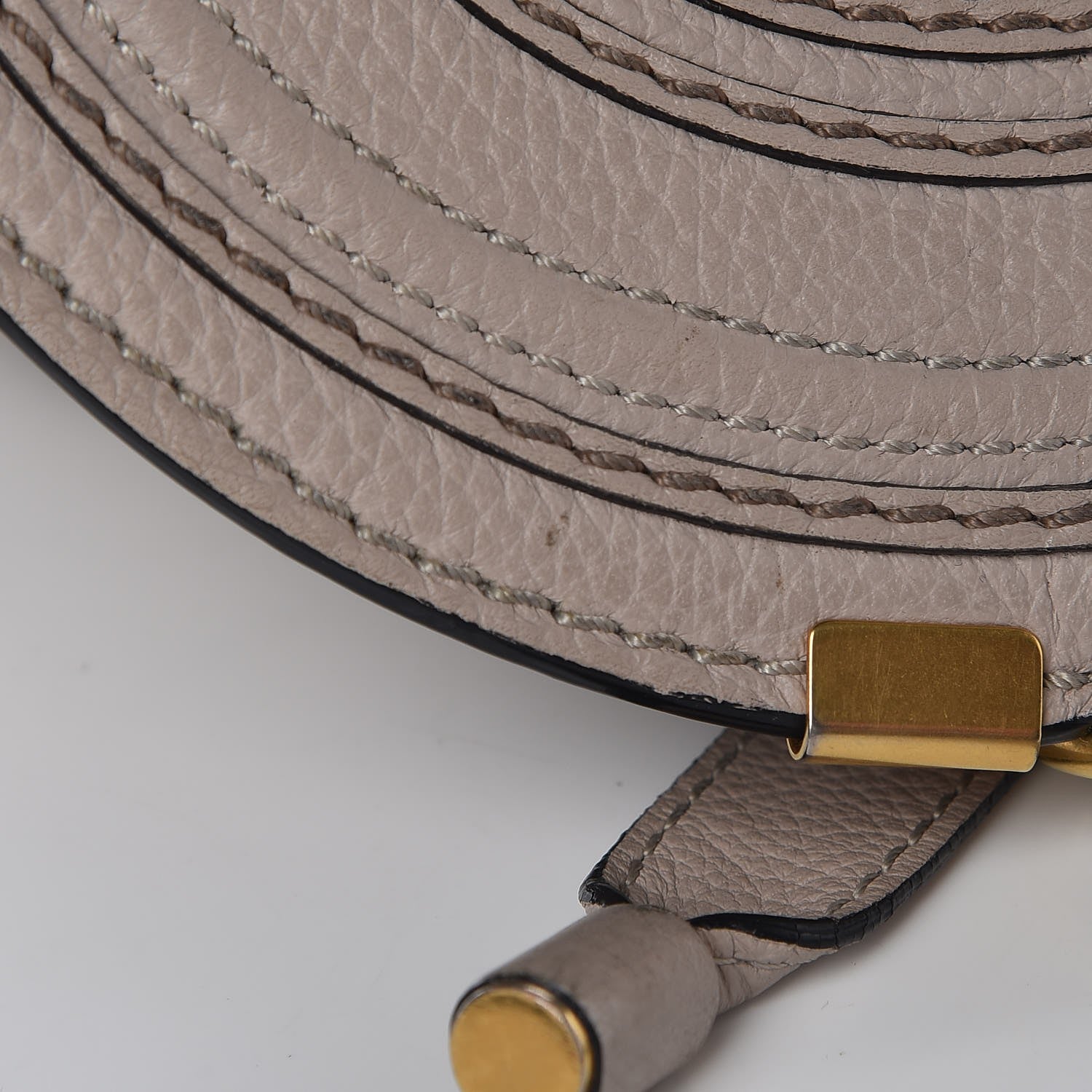 Chloe Calfskin Mini Marcie Round Crossbody Bag Pastel Grey 10 of 14