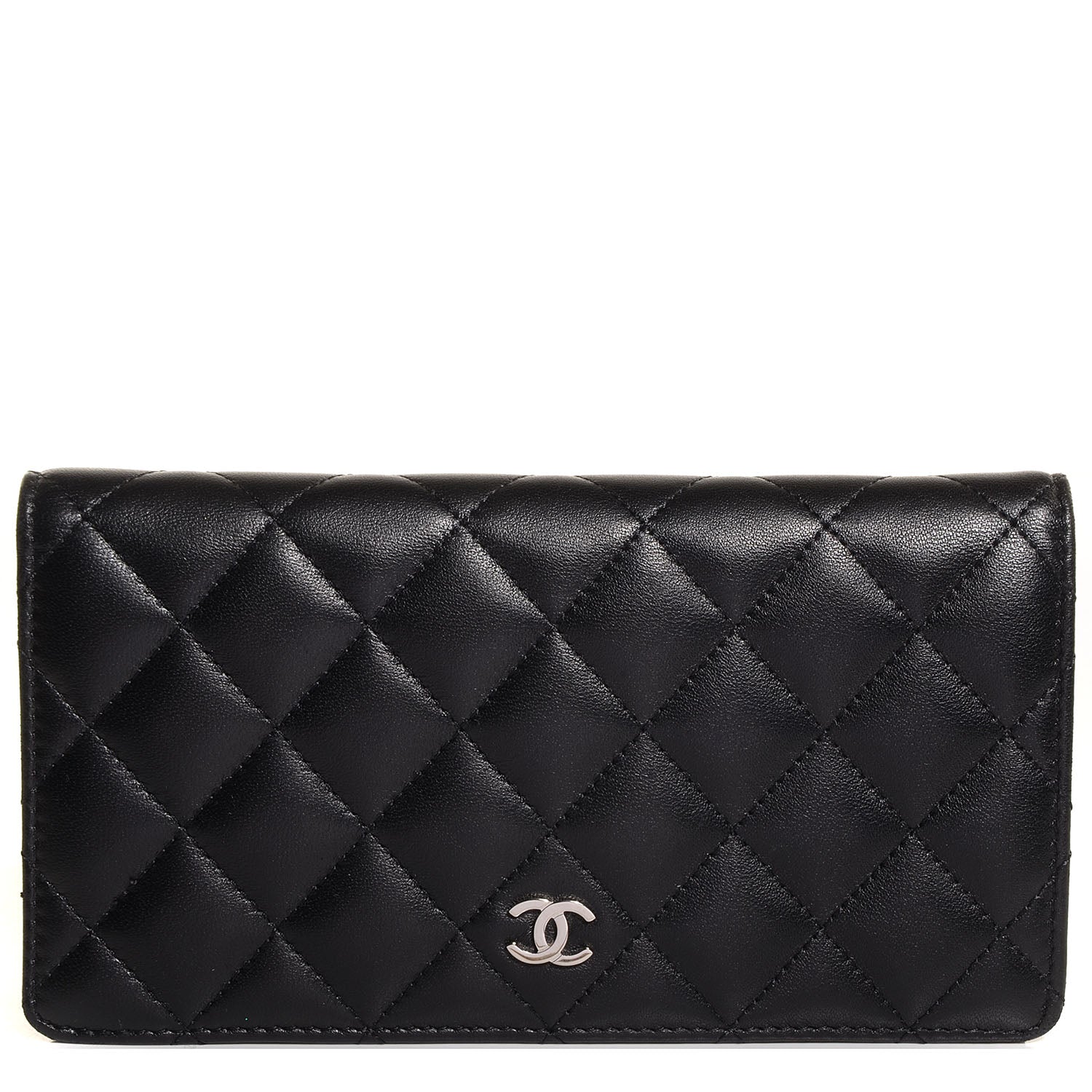Chanel Lambskin Quilted Yen Wallet Black 1 of 8