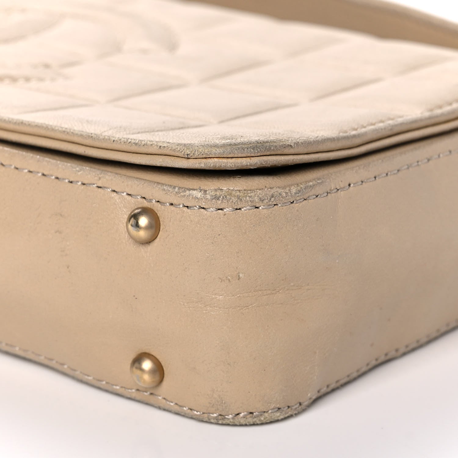 Chanel Lambskin Quilted CC Chocolate Bar Flap Beige 9 of 12
