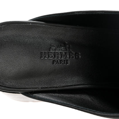 Hermes Calfskin Womens Flore 60 Mules 40 Black 7 of 10
