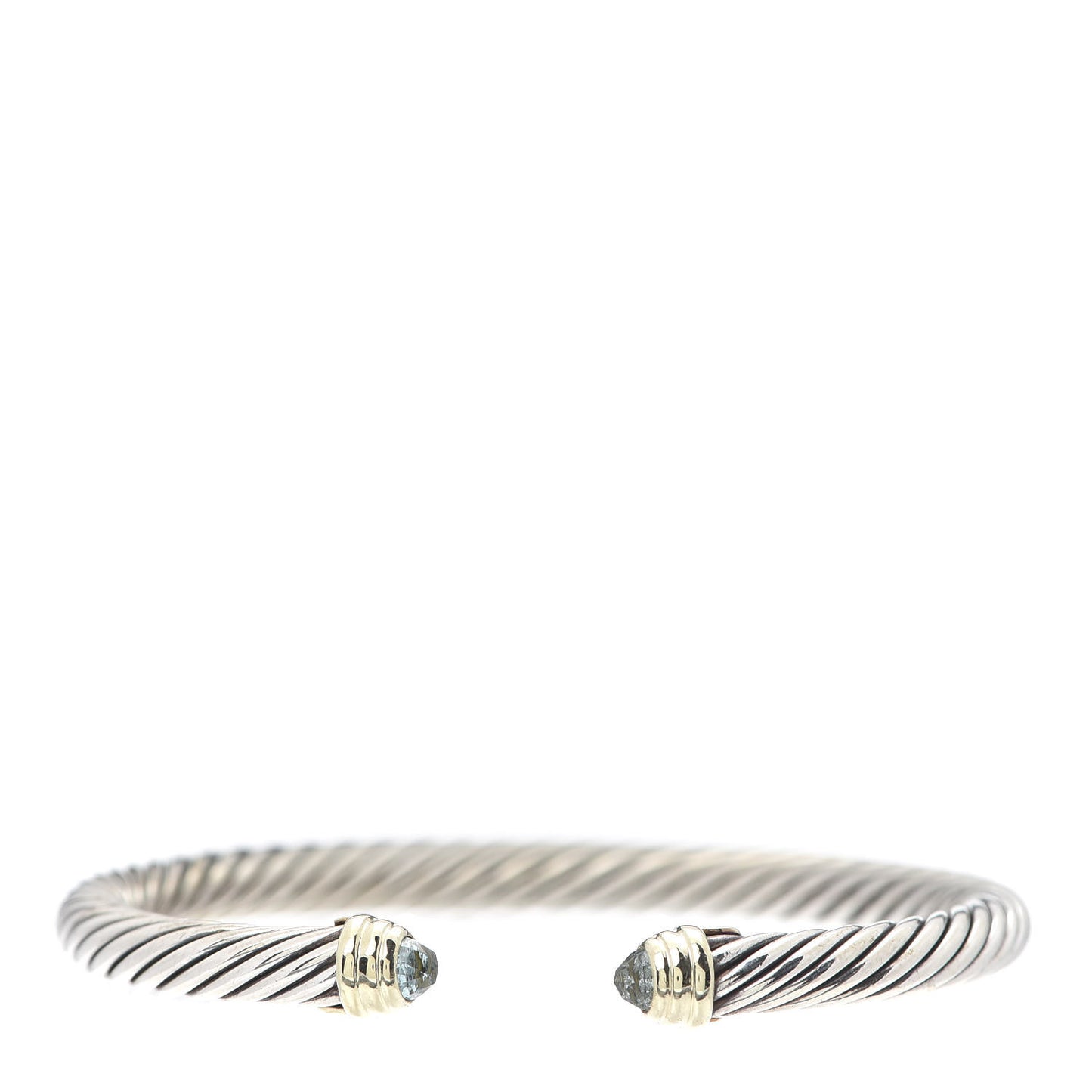 Sterling Silver 14K Yellow Gold Prasiolite 5mm Cable Classics Petite Color Bracelet