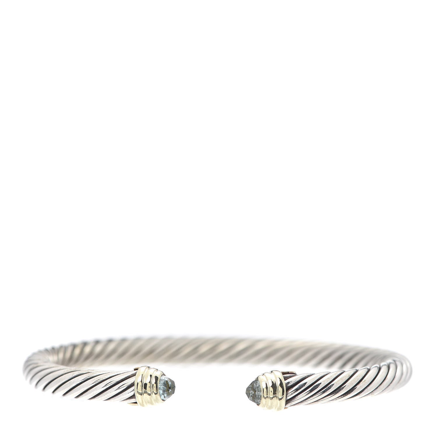 David Yurman Sterling Silver 14K Yellow Gold Prasiolite 5mm Cable Classics Petite Color Bracelet 1 of 5