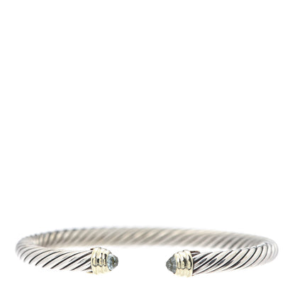 David Yurman Sterling Silver 14K Yellow Gold Prasiolite 5mm Cable Classics Petite Color Bracelet 1 of 5
