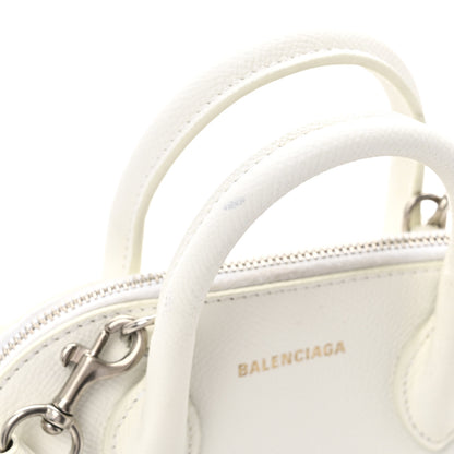 Balenciaga Grained Calfskin XXS Ville Top Handle Bag White Black 10 of 10
