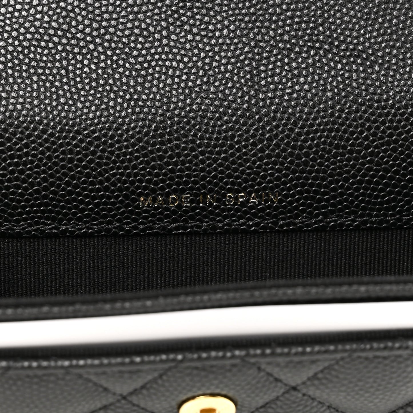 Caviar Quilted Enamel Coco Casino Flap Card Holder Wallet Black