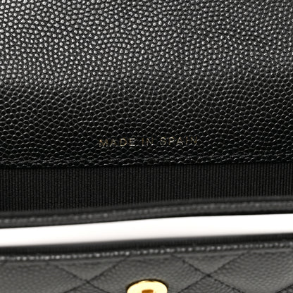 Chanel Caviar Quilted Enamel Coco Casino Flap Card Holder Wallet Black 7 of 9