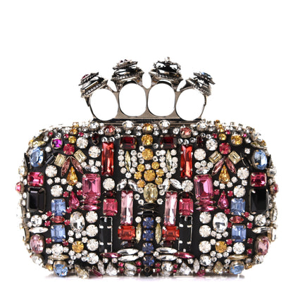 Alexander McQueen Crystal Jeweled Knuckle Duster Box Clutch Multicolor 1 of 5