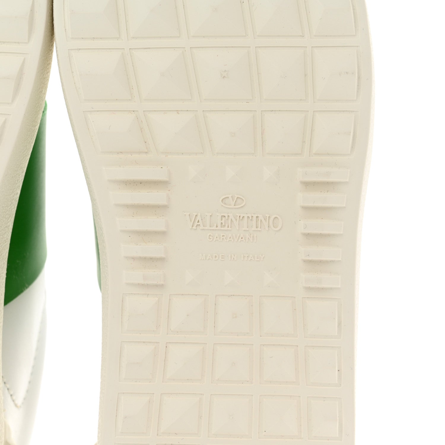 Valentino Garavani Calfskin Rockstud Untitled Open Sneakers 38.5 White Green 6 of 11