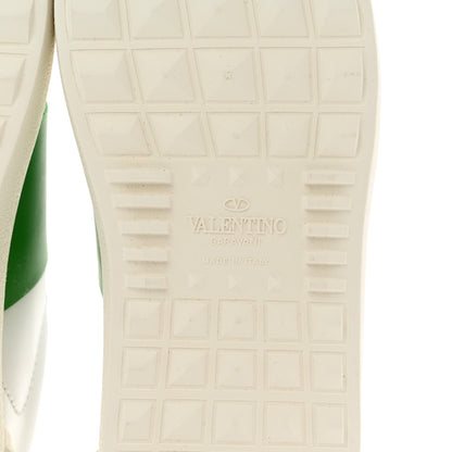 Valentino Garavani Calfskin Rockstud Untitled Open Sneakers 38.5 White Green 6 of 11