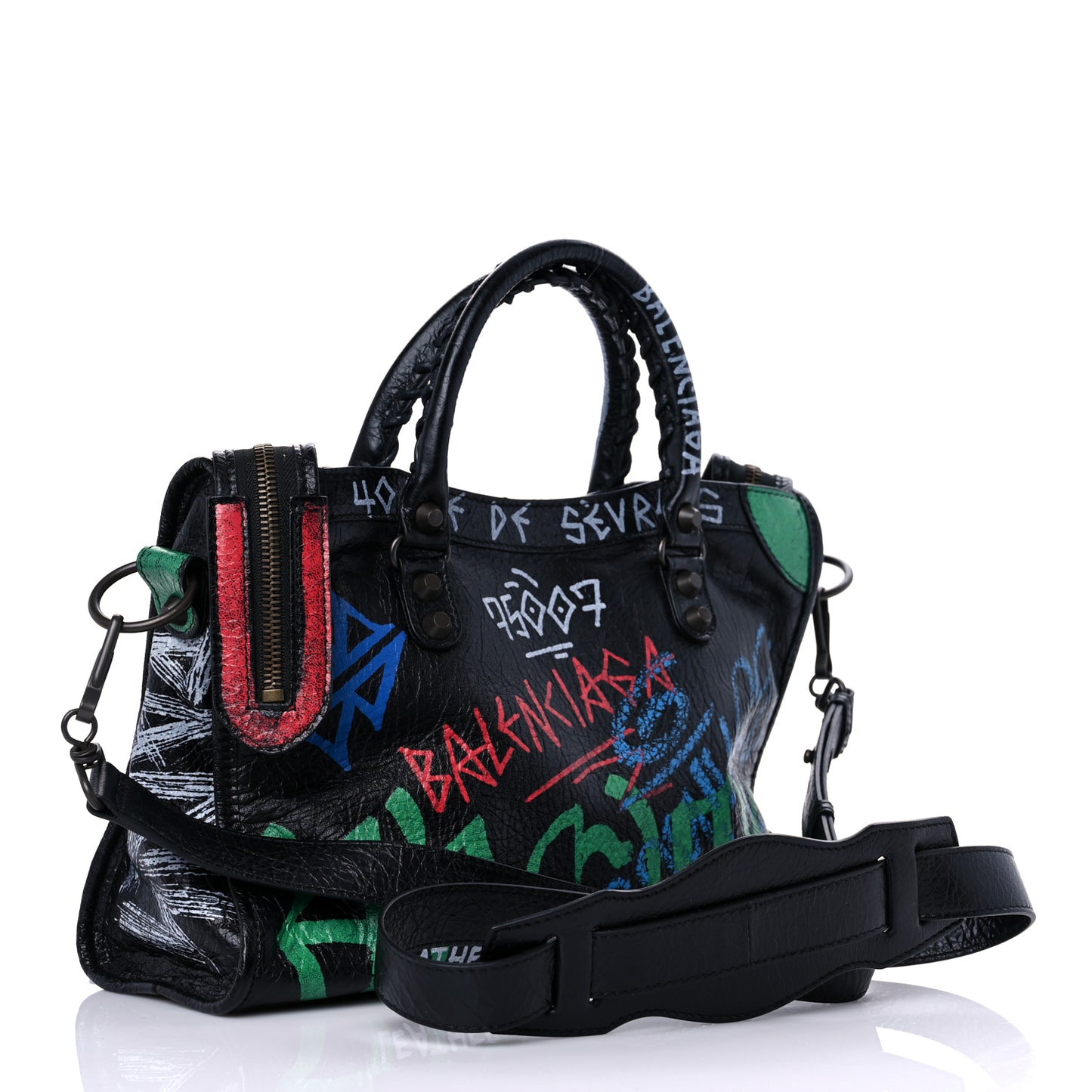 Agneau Graffiti All Over Classic Hardware S City Black Vert Rouge