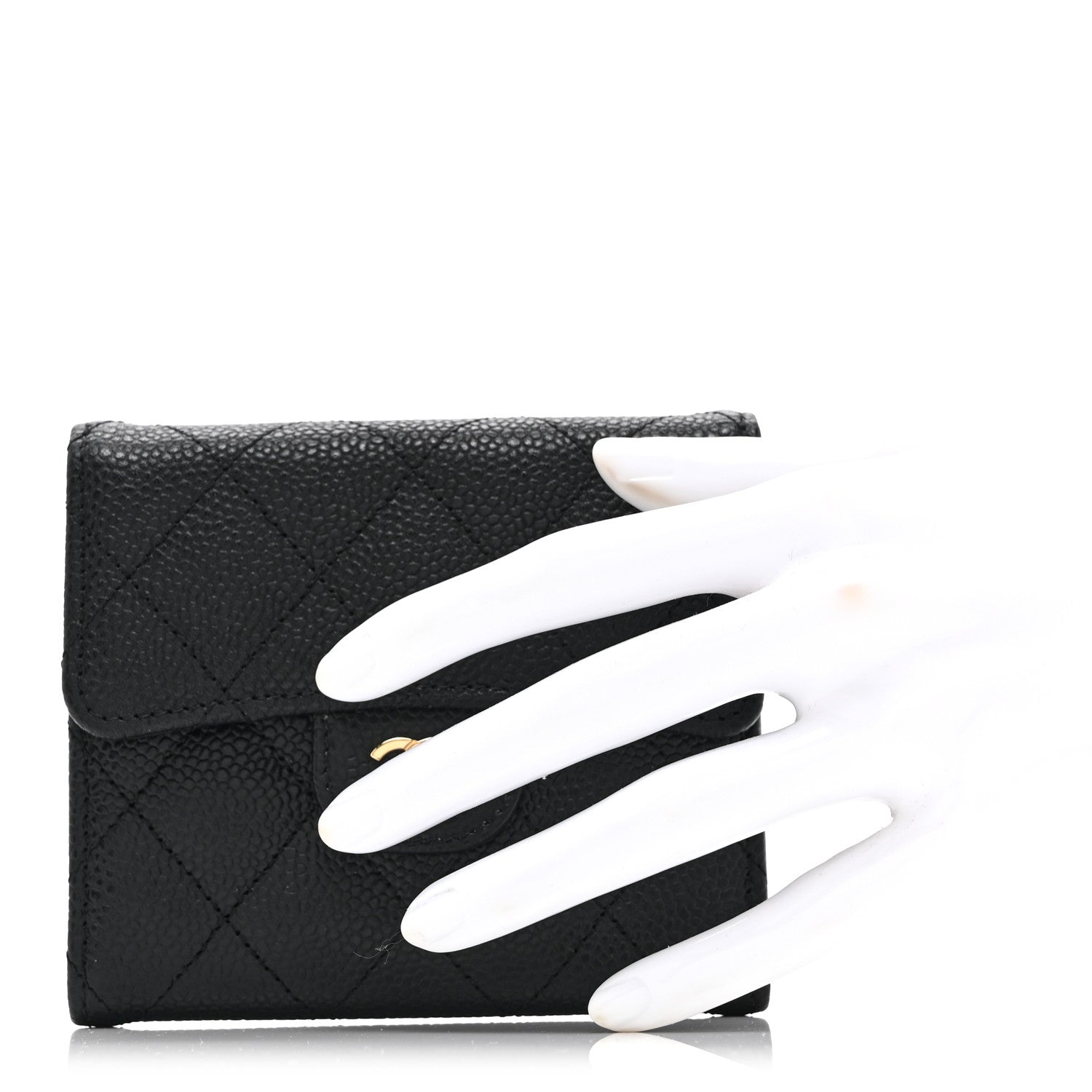 Chanel Caviar Quilted Compact Flap Wallet Black 2 of 11