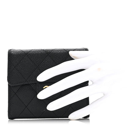 Chanel Caviar Quilted Compact Flap Wallet Black 2 of 11