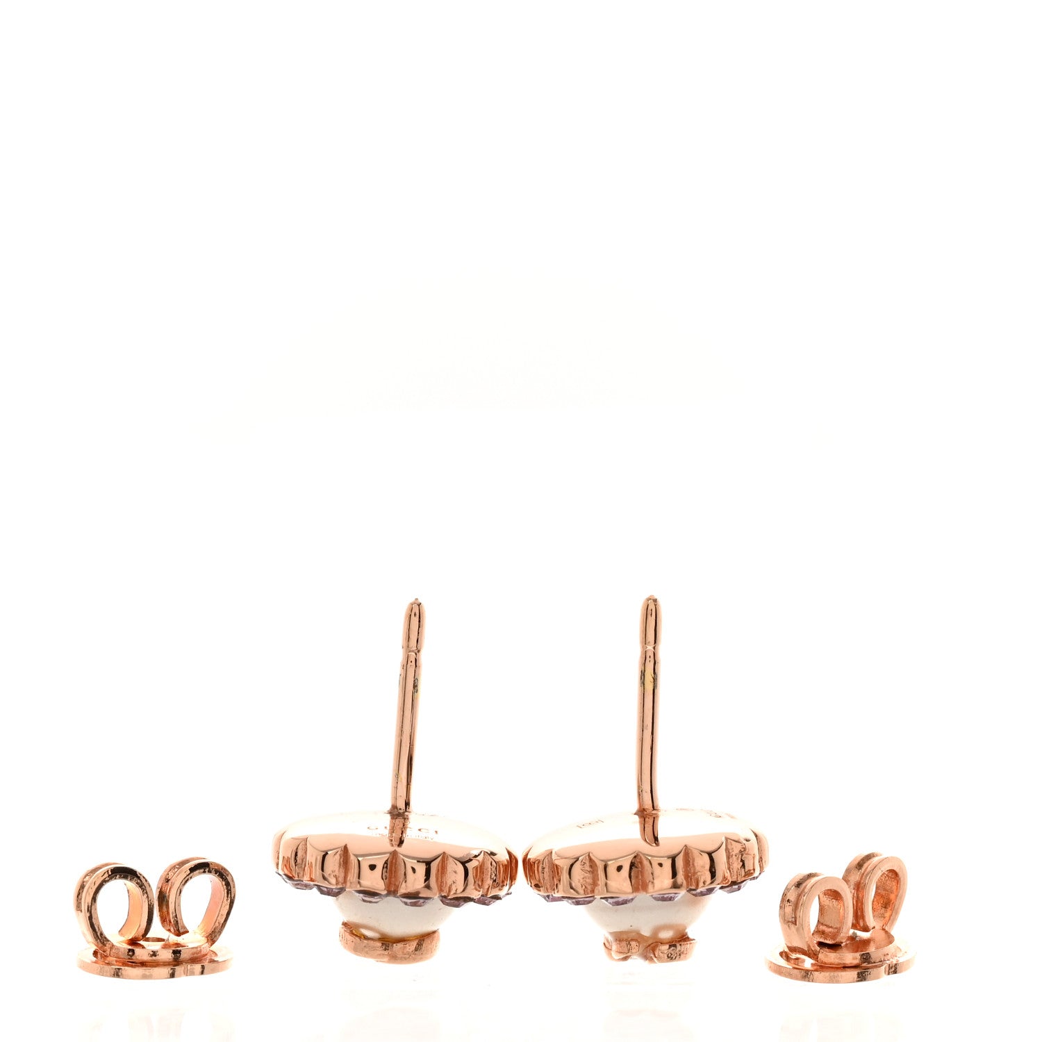 Gucci Metal Crystal Pearl Double G Earrings Rose Gold 3 of 5
