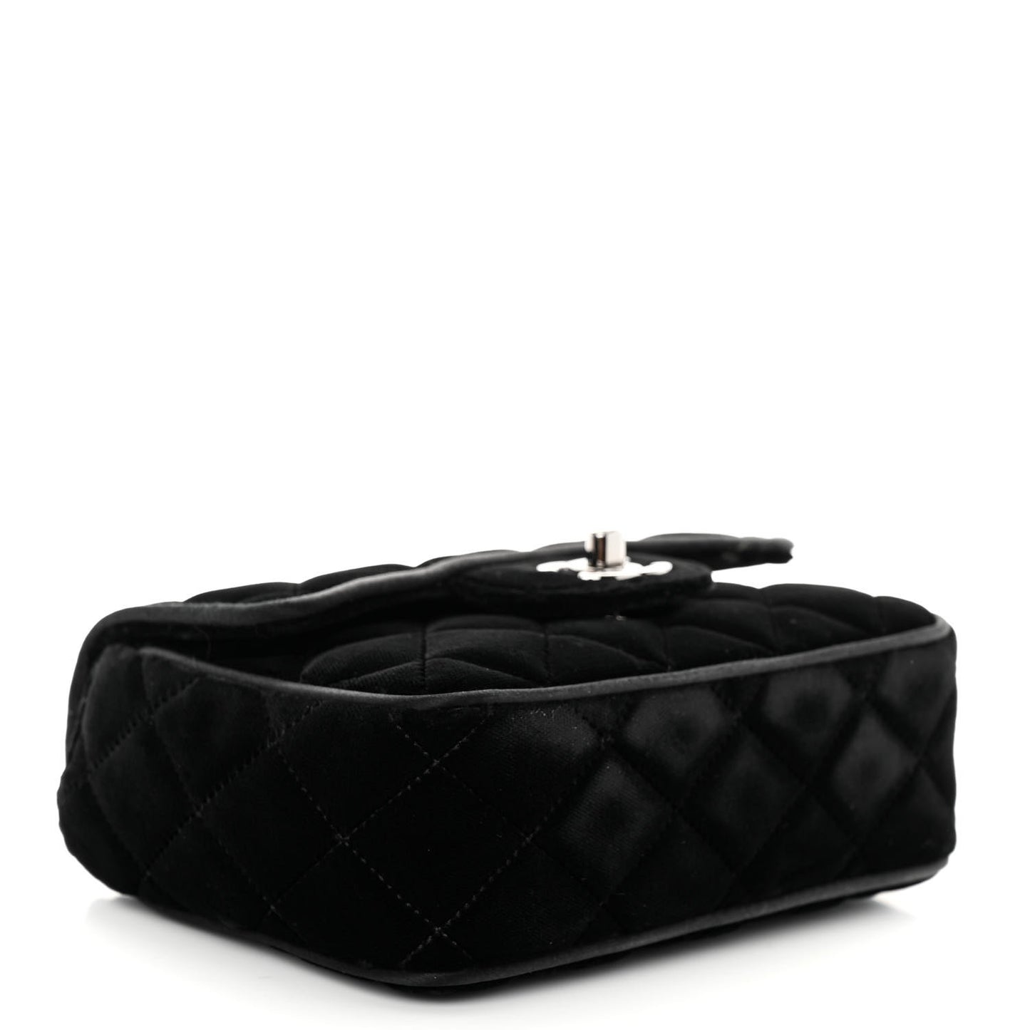 Velvet Quilted Mini Square Flap Black