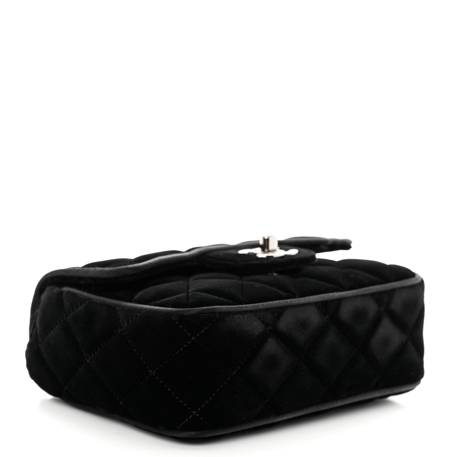 Chanel Velvet Quilted Mini Square Flap Black 4 of 11