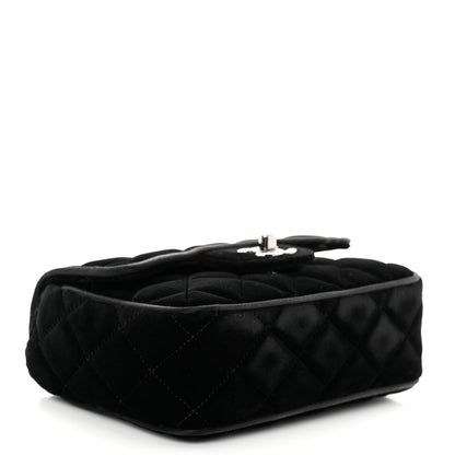 Chanel Velvet Quilted Mini Square Flap Black 4 of 11