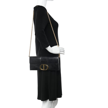 Christian Dior Crinkled Lambskin 30 Montaigne Clutch Black 2 of 13