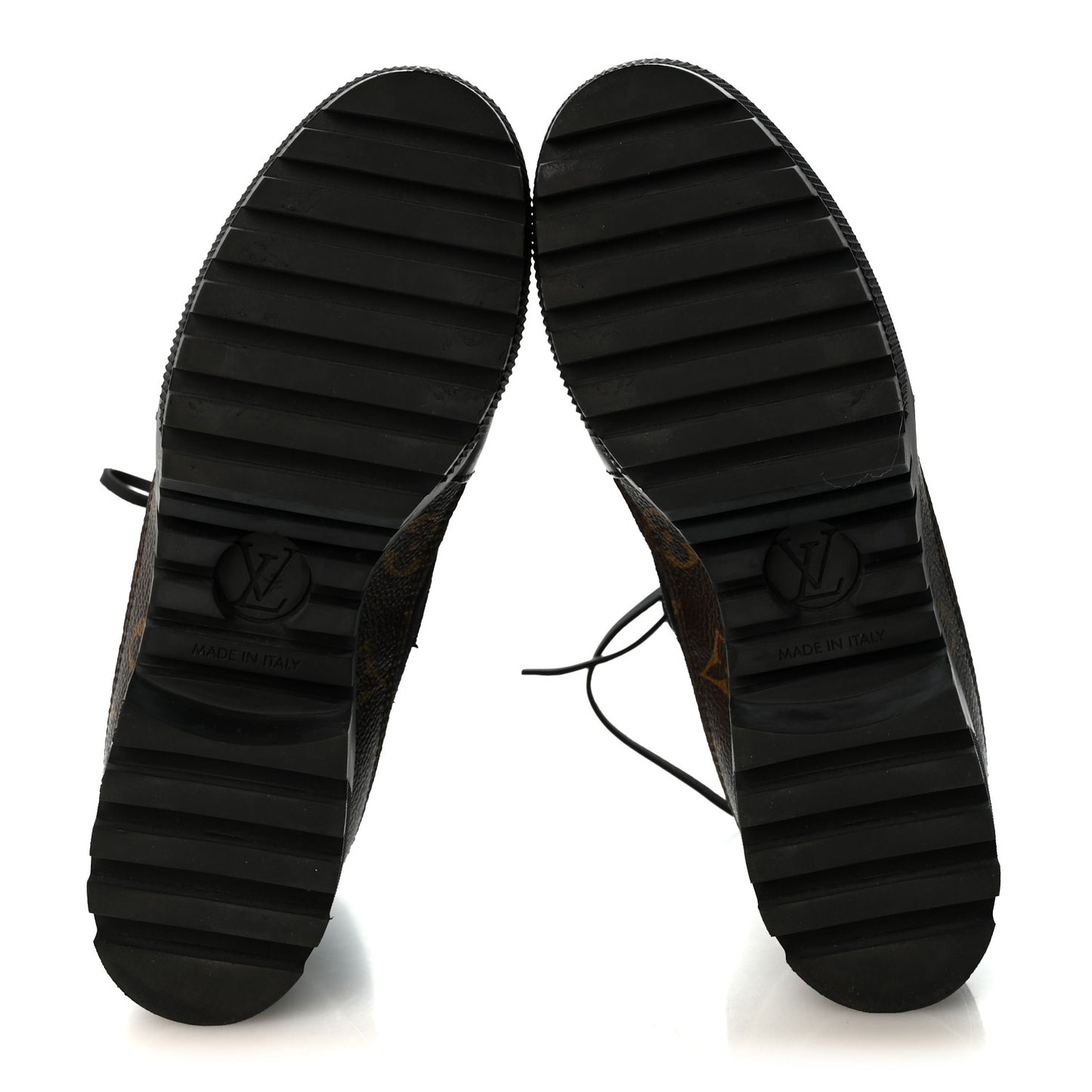 Suede Calfskin Monogram Laureate Platform Desert Boots 36.5 Black