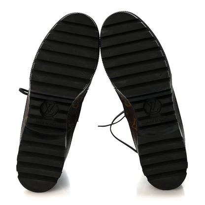 Louis Vuitton Suede Calfskin Monogram Laureate Platform Desert Boots 36.5 Black 6 of 11