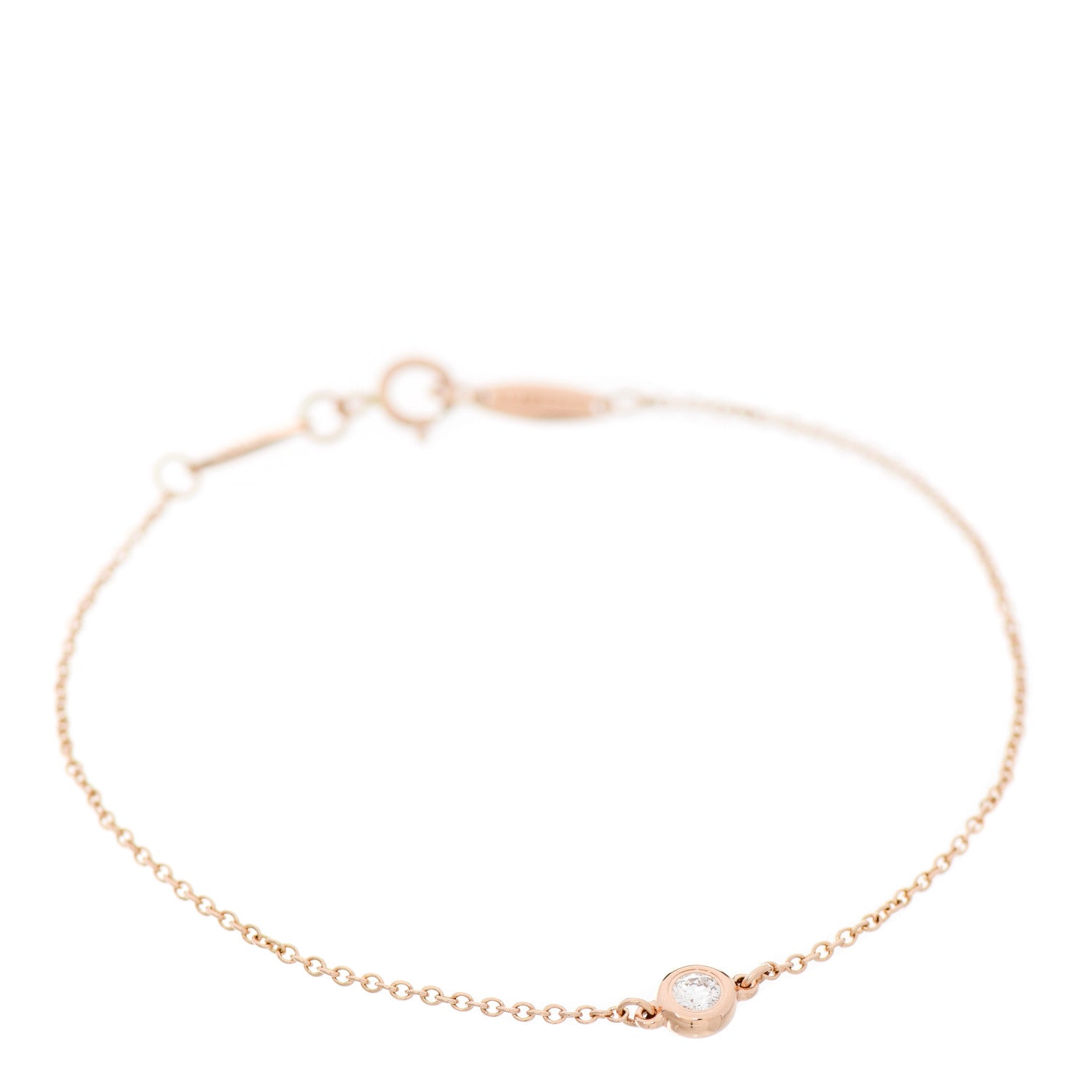 Tiffany 18K Rose Gold Diamond .08ct Elsa Peretti Diamonds by the Yard Bracelet 1 of 4