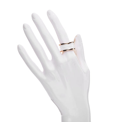 Bulgari 18K Rose Gold White Ceramic B.Zero1 Four-Band Ring 57 8 2 of 6