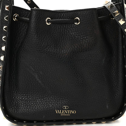 Valentino Garavani Grained Calfskin Rockstud Bucket Bag Black 13 of 13