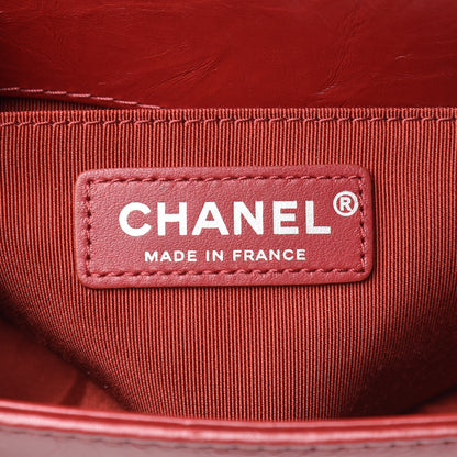 Chanel Aged Calfskin Chevron Small Jacket Boy Flap Red 6 of 10