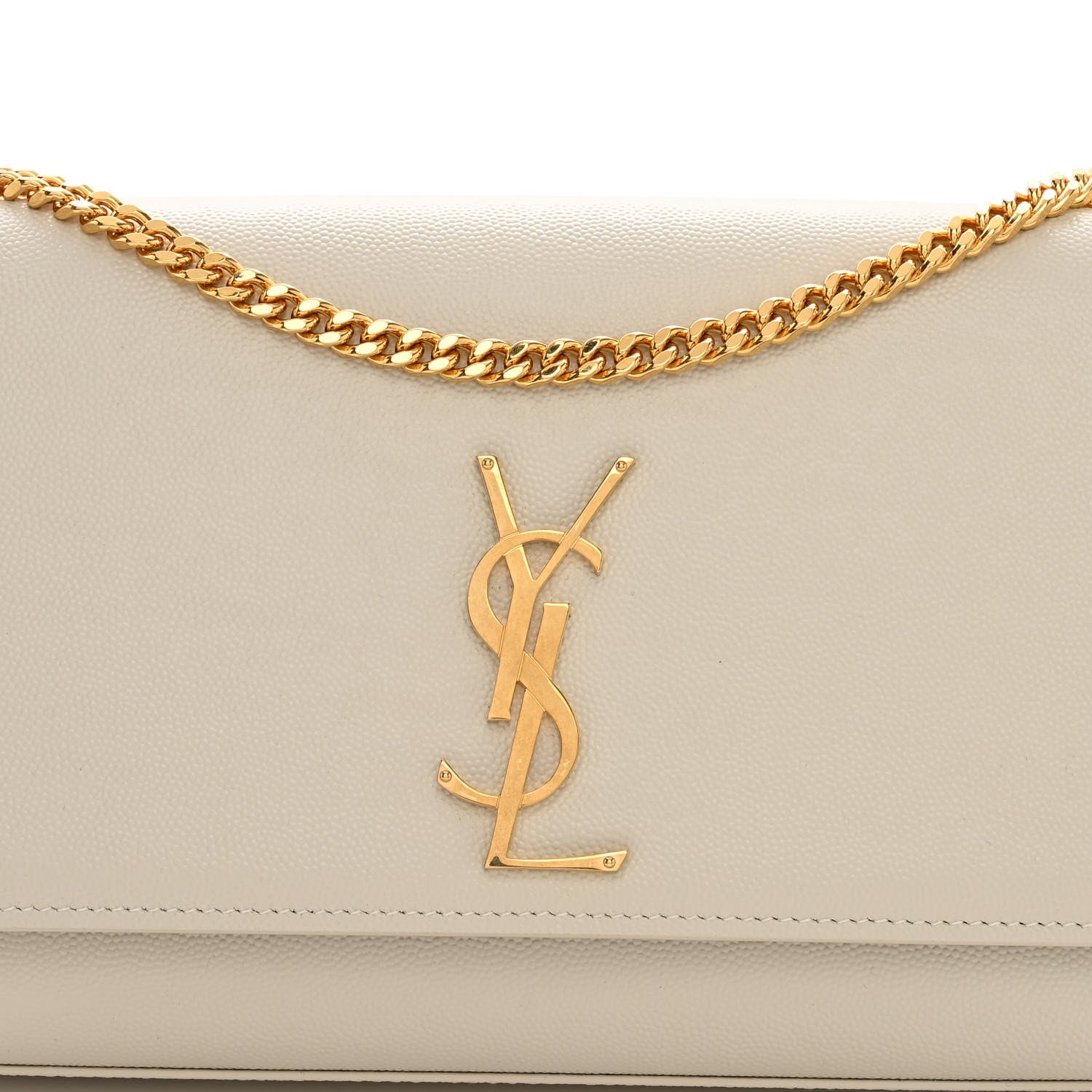 Saint Laurent Grain De Poudre Medium Classic Monogram Kate Satchel Crema Soft 7 of 9