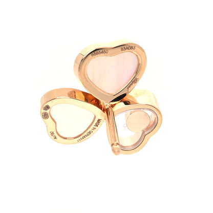 Chopard 18K Rose Gold Diamond Mother of Pearl Floating Happy Hearts Wings Earrings 5 of 5