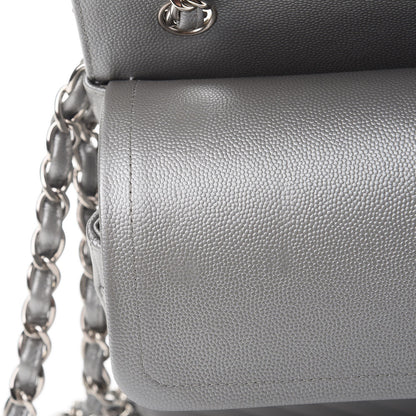 Chanel Caviar Chevron Quilted Jumbo Double Silver 8 of 11