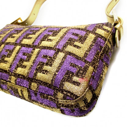 Fendi Canvas FF Baguette Gold/Purple 5 of 14