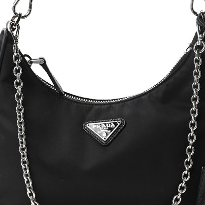 Prada Nylon Re-Edition 2005 Shoulder Bag Black 8 of 10