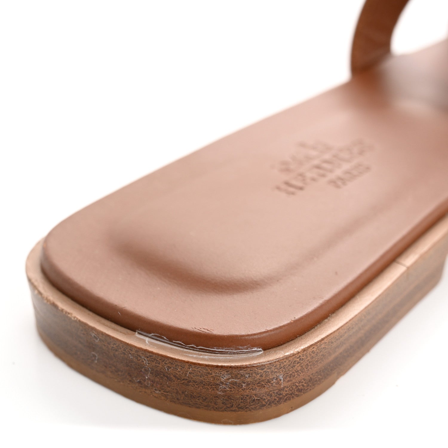 Hermes Box Calfskin Oran Sandals 35 Gold 9 of 12