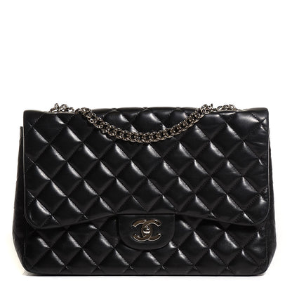Chanel Lambskin Quilted Jumbo Flap with Bijoux Chain Black 1 of 8