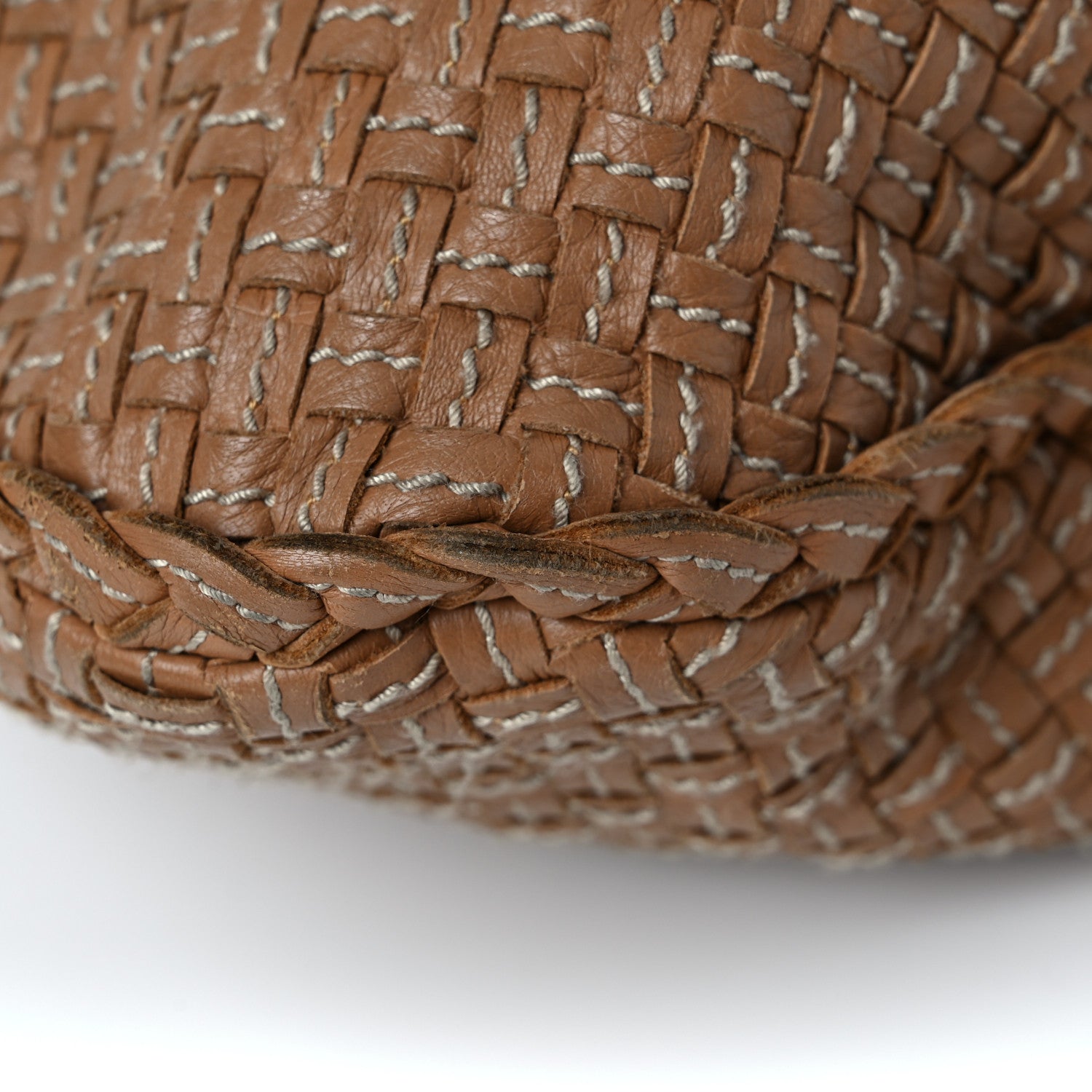 Bottega Veneta Nappa Stitched Intrecciato Medium Veneta Hobo Maple Sapphire 11 of 12