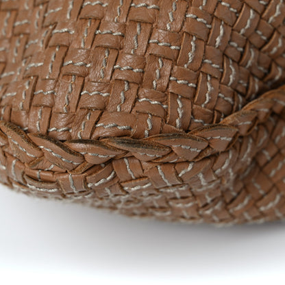 Bottega Veneta Nappa Stitched Intrecciato Medium Veneta Hobo Maple Sapphire 11 of 12