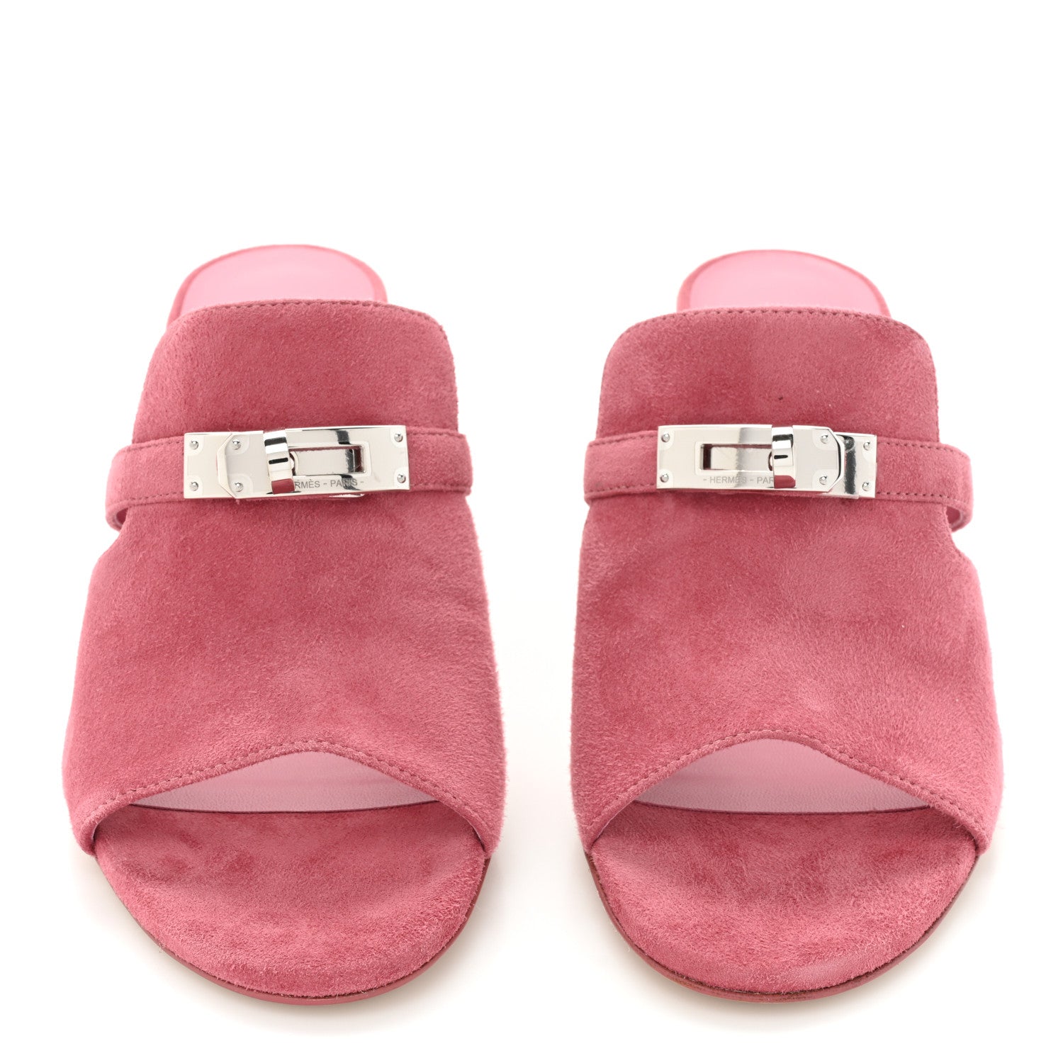 Hermes Suede Goatskin Satin Cute Sandals 36 Rose Aphrodite 2 of 9
