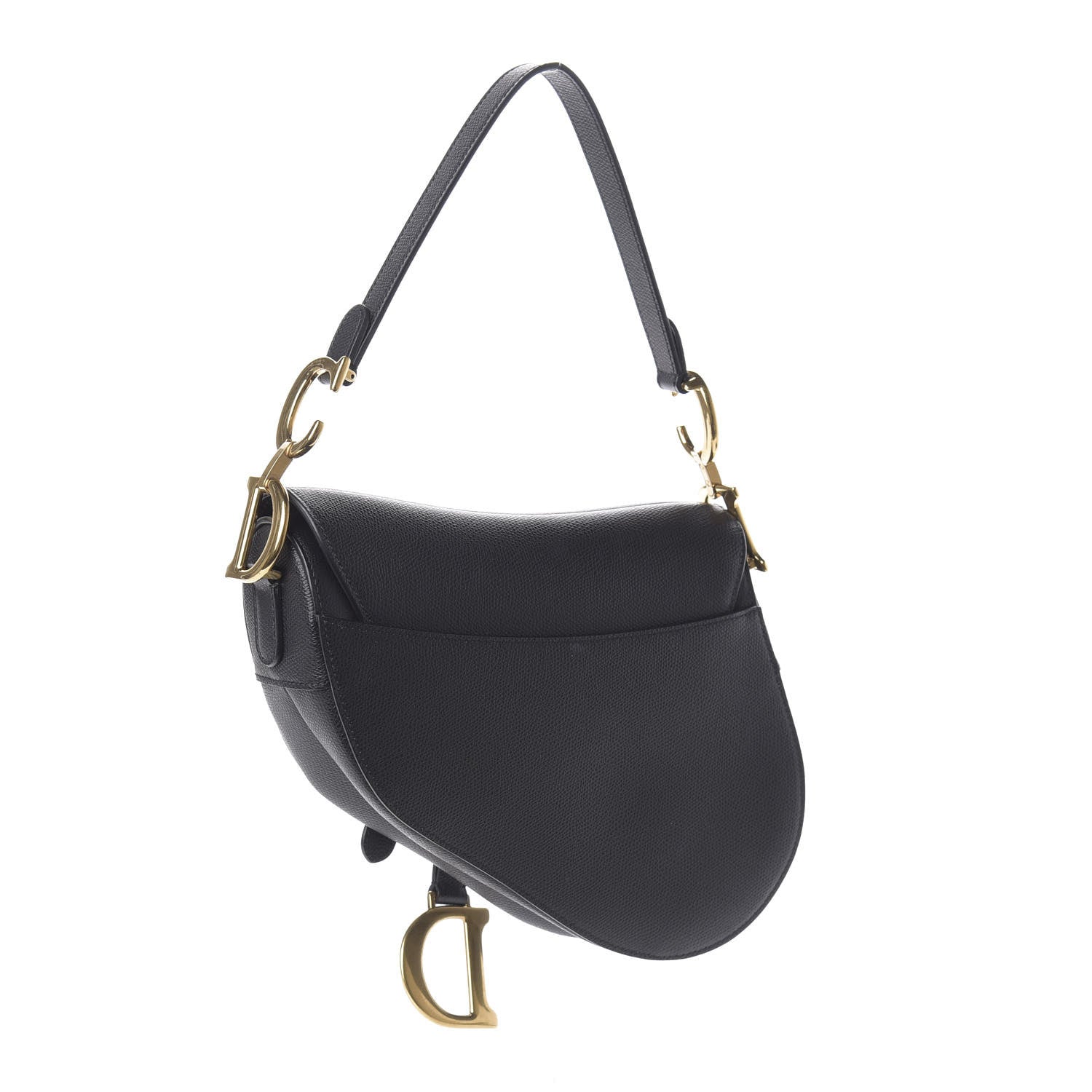 Christian Dior Grained Calfskin Saddle Bag Black 3 of 8