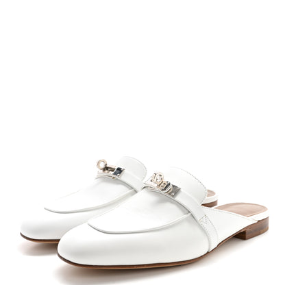 Hermes Calfskin Oz Mules 37.5 White 3 of 11