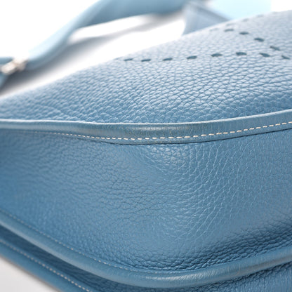 Hermes Taurillon Clemence Evelyne III PM Blue Jean 11 of 11