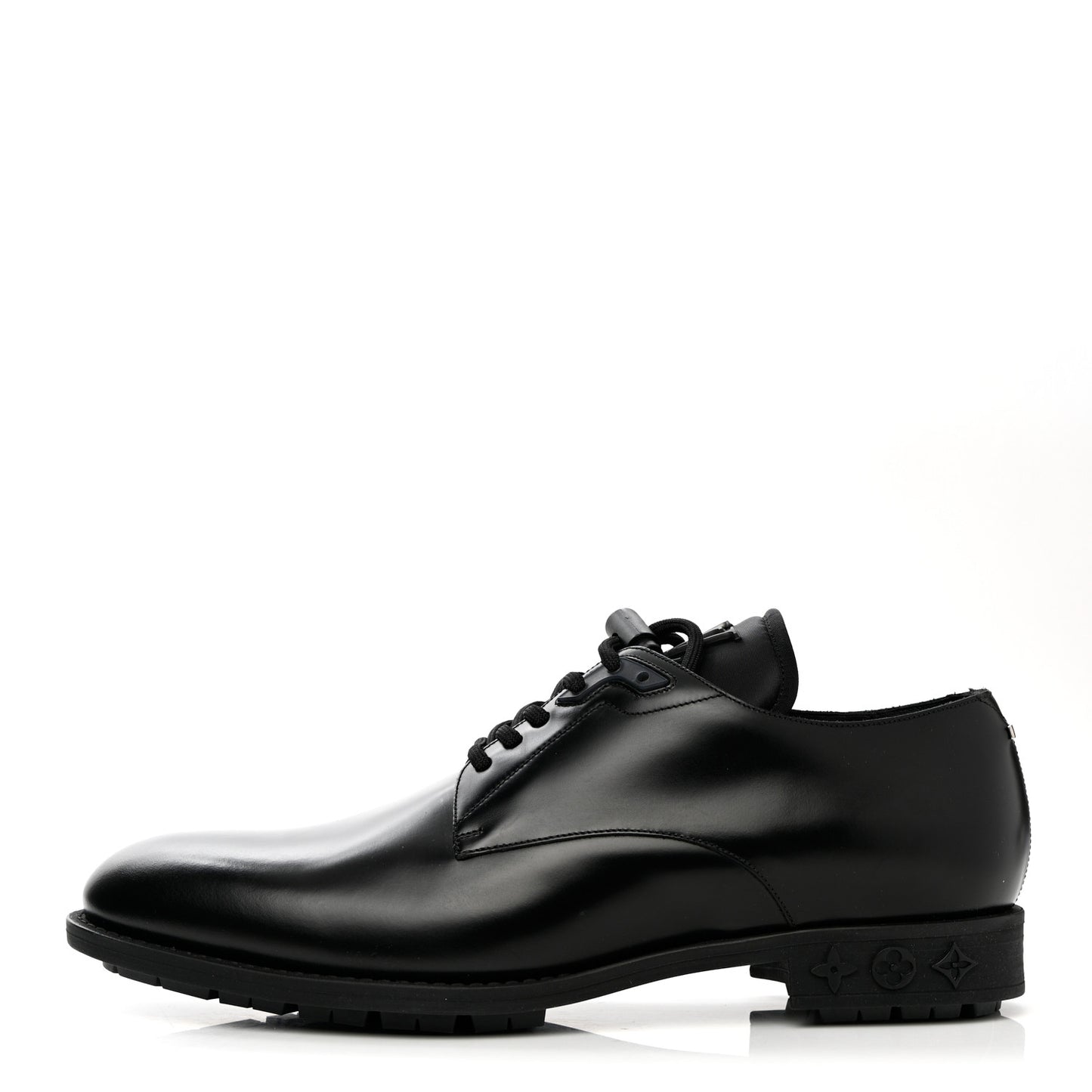 Calfskin Mens Formal Derby Shoes 8 Black