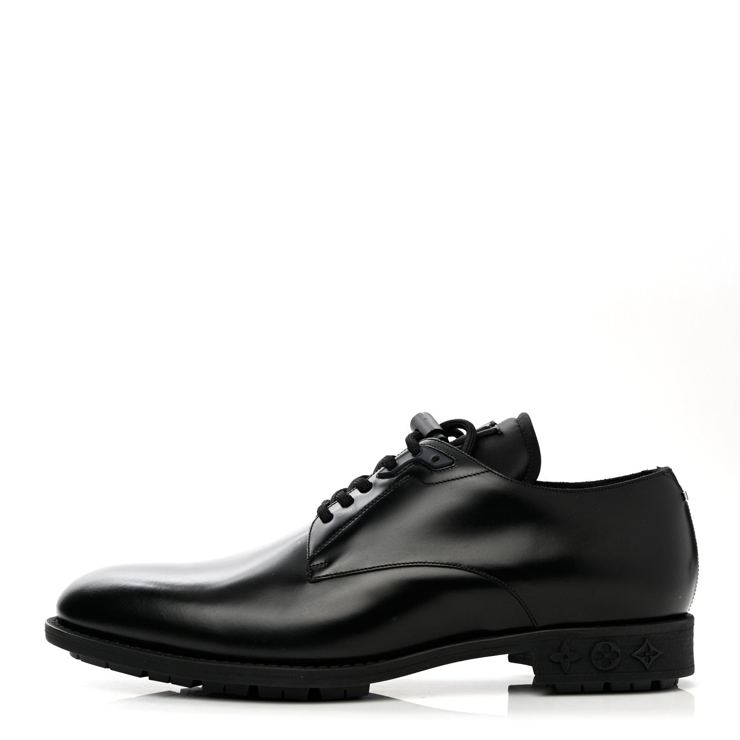 Louis Vuitton Calfskin Mens Formal Derby Shoes 8 Black 1 of 10