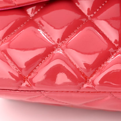 Chanel Patent Quilted Jumbo Double Flap Pink 15 of 17