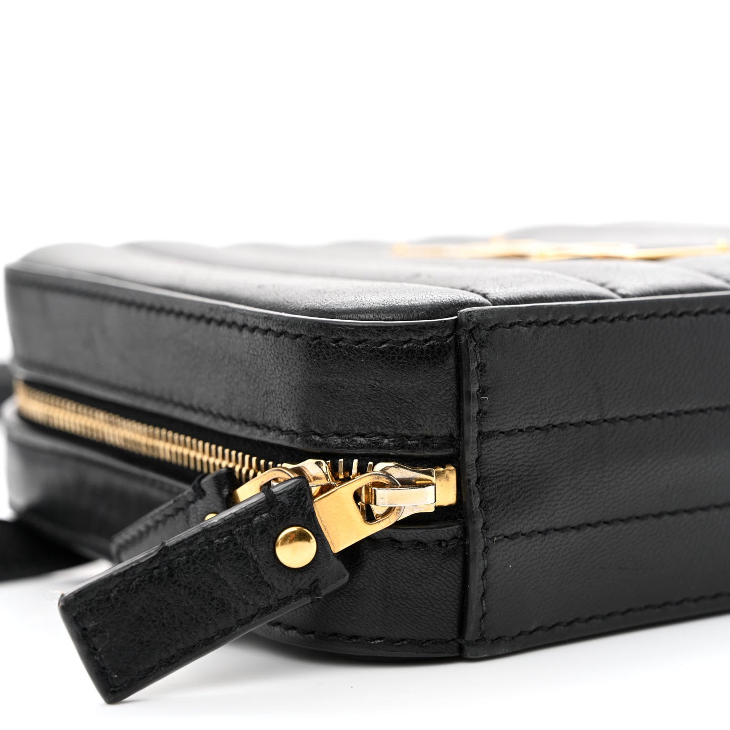 Lambskin Matelasse Vicky Monogram Belt Bag Black