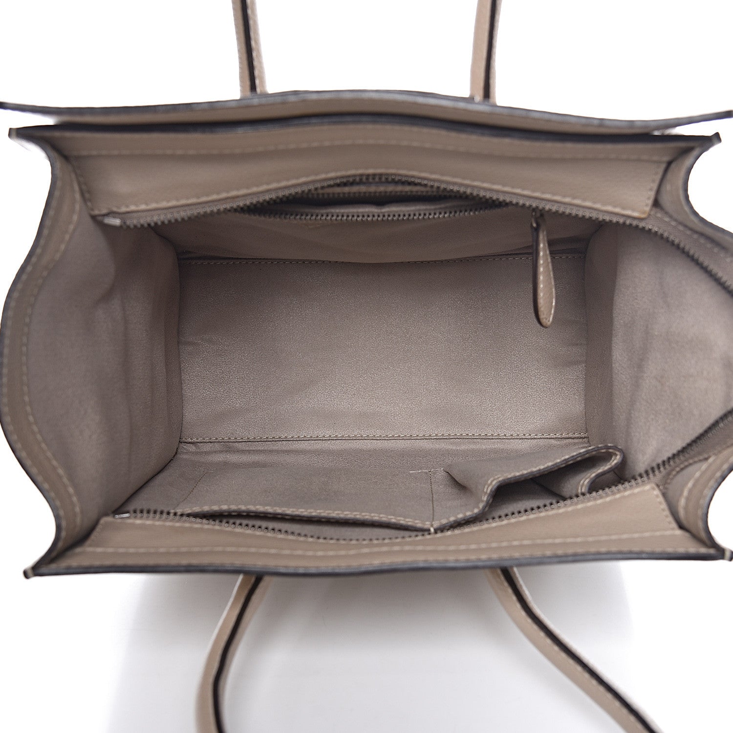 Celine Drummed Calfskin Micro Luggage Dune 5 of 11